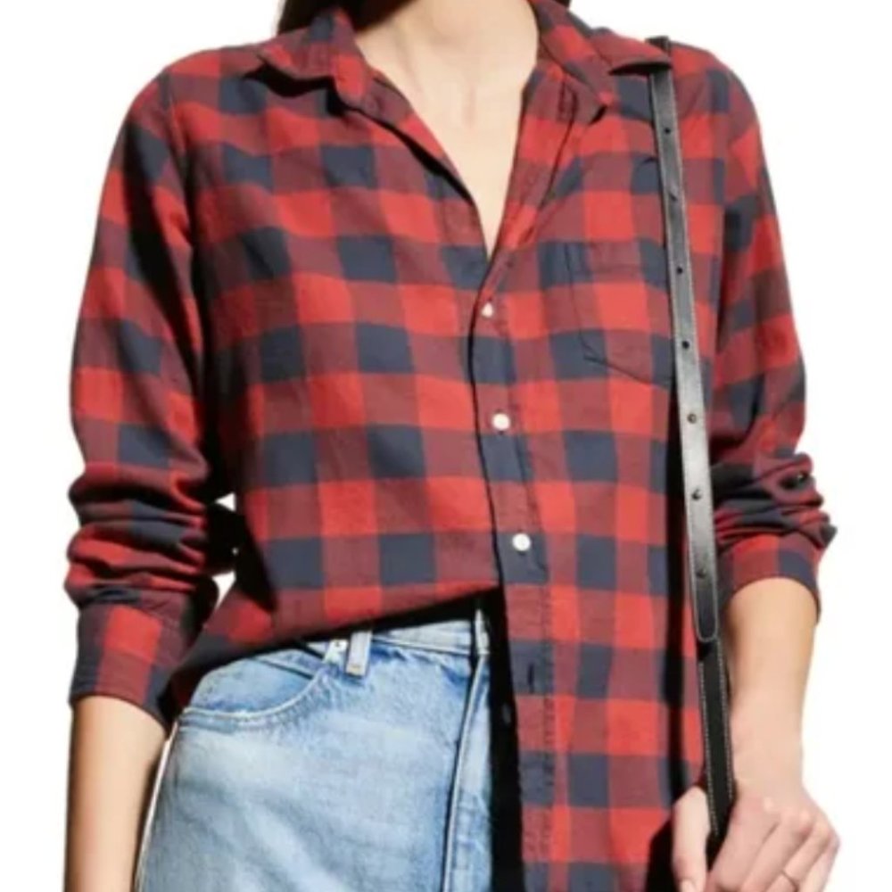 Frank and Eileen Barry Plaid Button Front Shirt